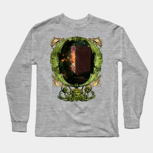 Fairytale book in the forest with cute little fairy Long Sleeve T-Shirt